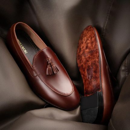 Handmade Tassel Loafers – Classic Walnut Brown